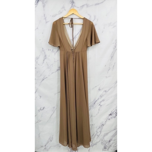 K016 Show Me Your Mumu Faye Flutter Maxi Dress - Dune Chiffon - Picture 5 of 6